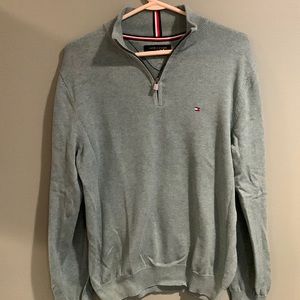 Tommy Hilfiger quarter zip collar sweatshirt sweater 100% cotton size medium